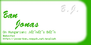 ban jonas business card